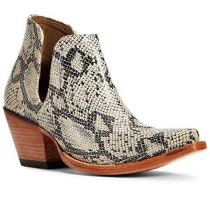 ARIAT WOMEN'S DIXON SNAKE PRINT FASHION BOOTIES - SNIP TOE